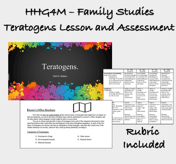 Preview of HHG4M - Teratogen Lesson and Assessment BUNDLE