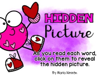 Preview of HIDDEN PICTURE {VALENTINE'S DAY} Digital Game {High Frequency Words}