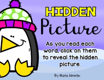 Preview of HIDDEN PICTURE {WINTER} Digital Game {High Frequency Words}