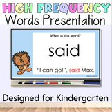 High Frequency Words PowerPoint for Kindergarten | Sight W