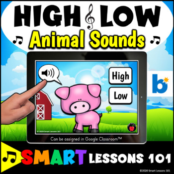 HIGH LOW Opposites Animal Sound BOOM CARDS™ Music High Low Game Activity  Google™