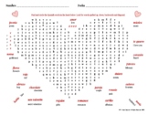 HIGH School - Spanish Valentine Word Search & Answer Key