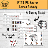 HIIT Deck of Cards Fitness PE Lesson