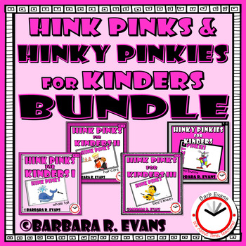 Preview of HINK PINK & HINKY PINKY PUZZLES for KINDERS BUNDLE Task Cards Vocabulary