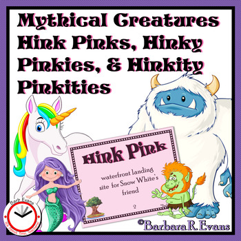 Preview of HINK PINKS, et al. PUZZLES  MYTHICAL CREATURES  Word Riddles