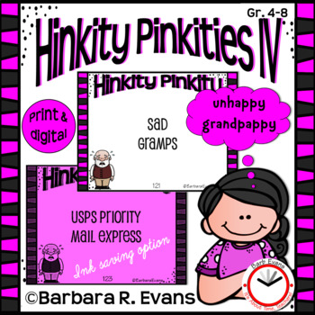 Preview of HINKITY PINKITIES PUZZLES Set IV Word Riddles Task Cards Vocabulary GATE