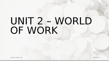 Preview of HIP40 Personal Life Management (Ontario) Unit 2 World of Work