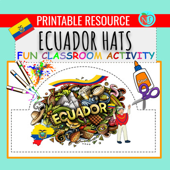 Preview of HISPANIC HERITAGE ECUADOR HATS | COLOR CUT AND PASTE HAT ACTIVITY | MAKE HATS
