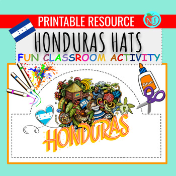 Preview of HISPANIC HERITAGE HONDURAS HATS | COLOR CUT AND PASTE HAT ACTIVITY | MAKE HATS