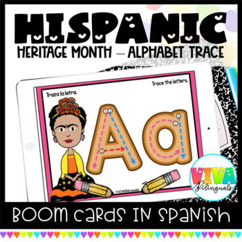Preview of Traza el Abecedario | Hispanic Heritage Month Tracing Letters Boom Cards™