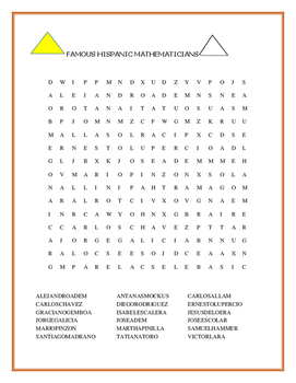 Preview of HISPANIC HERITAGE MONTH: FAMOUS HISPANICS IN MATH/ WORD SEARCH