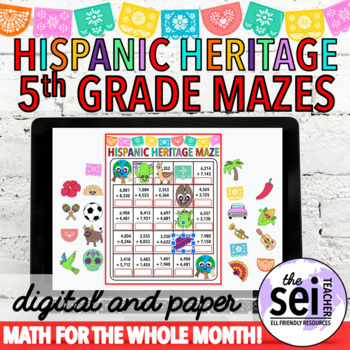 Preview of HISPANIC HERITAGE MONTH FIFTH GRADE MATH ACTIVITIES - SEPTEMBER MATH
