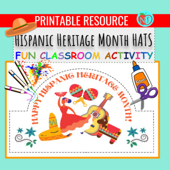 Preview of HISPANIC HERITAGE MONTH HATS | COLOR CUT AND PASTE HAT ACTIVITY | MAKE HATS