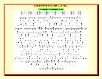 Preview of HISPANIC HERITAGE MONTH: LIBERATORS OF LATIN AMERICA: A CRYPTOGRAM