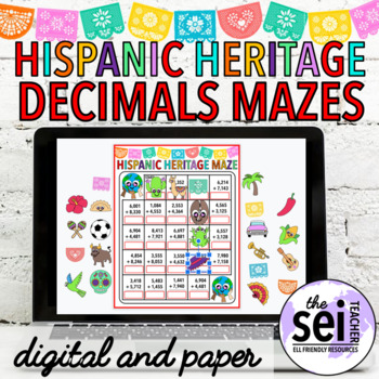 Preview of HISPANIC HERITAGE MONTH MATH ACTIVITIES - SEPTEMBER DECIMALS
