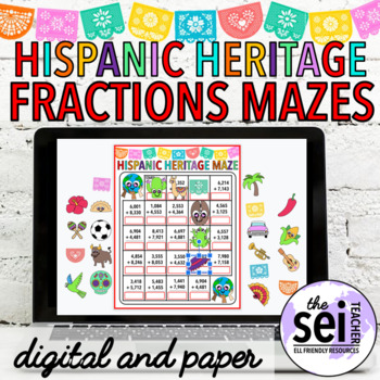 Preview of HISPANIC HERITAGE MONTH MATH ACTIVITIES - SEPTEMBER FRACTIONS
