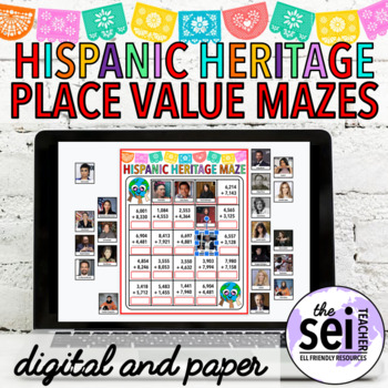Preview of HISPANIC HERITAGE MONTH MATH WORKSHEETS - SEPTEMBER PLACE VALUE