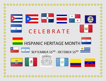Preview of HISPANIC HERITAGE MONTH SIGN - FOR CLASSROOM, AND BULLETIN BOARD
