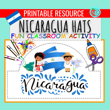 Preview of HISPANIC HERITAGE NICARAGUA HATS | COLOR CUT AND PASTE HAT ACTIVITY | MAKE HATS