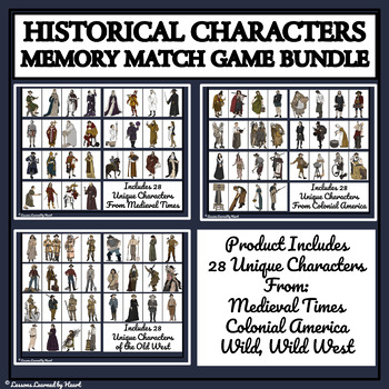 Preview of HISTORICAL CHARACTERS - MEMORY MATCHING GAME