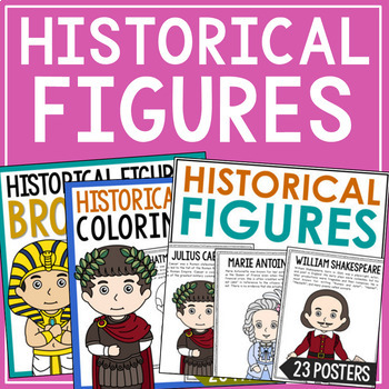 Preview of HISTORICAL FIGURES Coloring Pages, Posters, and Research Report Activities
