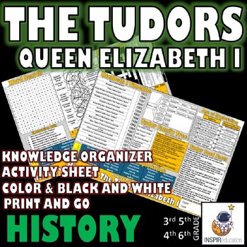 Preview of HISTORY: Knowledge Organizer Tudors - Elizabeth I - Activity Sheet, Print and Go
