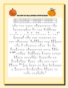 Preview of HISTORY OF HALLOWEEN: A FUN CRYPTOGRAM