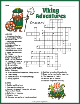 Preview of HISTORY OF THE VIKINGS Crossword Puzzle Worksheet Activity
