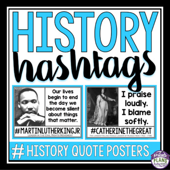 Preview of History Posters - Hashtag Quotes Bulletin Board Display Decor and Assignment