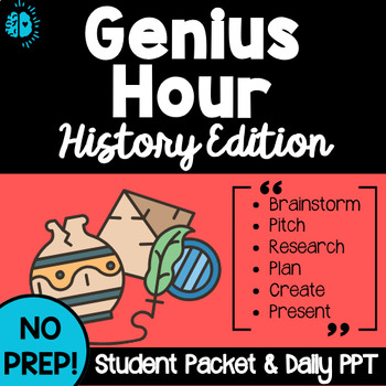 Preview of HISTORY RESEARCH PROJECT Genius Hour Independent Project Passion Project NO PREP