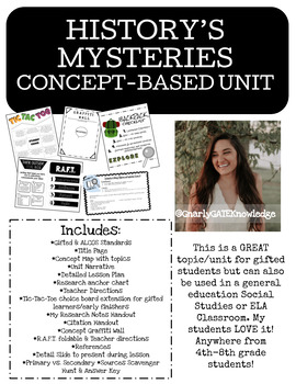 Preview of HISTORY'S MYSTERIES CONCEPT BASED UNIT - Lesson TWO! 