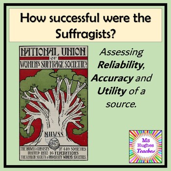 Preview of HISTORY SKILL: Assessing evidence. 'The Suffragists Successes.'