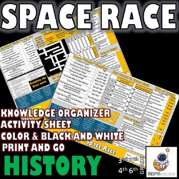 Preview of HISTORY: Space Race Knowledge Organizer and Activity Sheet - Print and Go