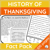 HISTORY of THANKSGIVING Fact Pack - Reading, Writing, Rebu