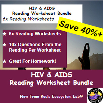 Preview of HIV & AIDS Lesson Reading Worksheet Bundle **Editable**