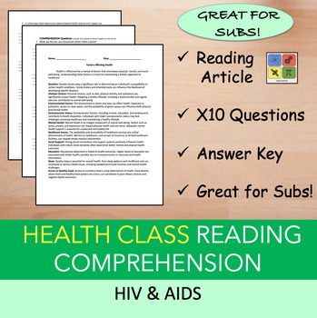 Preview of HIV & AIDS - Reading Passage and x 10 Questions