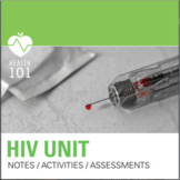 HIV and AIDS: Lesson, Activities, Notes, Assessments for Health Class Sex Ed.