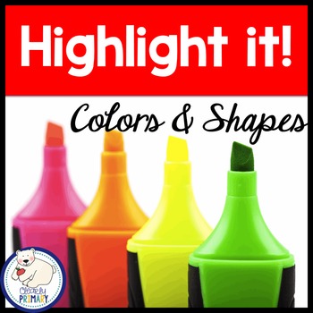 Preview of Highlight Activities Colors & Shapes Worksheets Kindergarten, First Grade