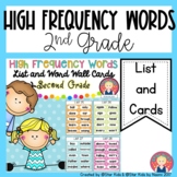 2nd Grade Sight Words List and Word Wall Cards