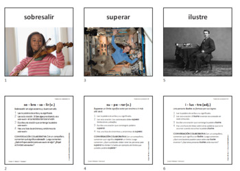 Preview of HMH 5th grade PPTX SPANISH Vocabulary cards Modules 1-10 Editable