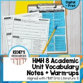 HMH 8 Into Literature Academic Unit Vocabulary (ALL 6 Sets