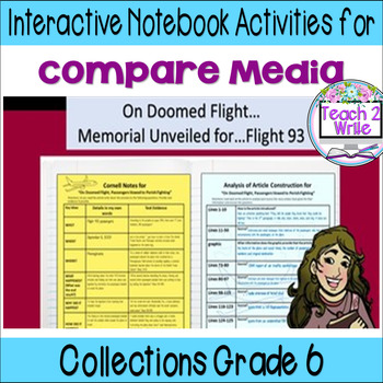 Preview of Compare Media Interactive Notebook Activities  Collection 5 Grade 6