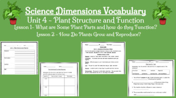 Preview of HMH Dimensions Grade 4 Unit 4  Plant Structure and Function