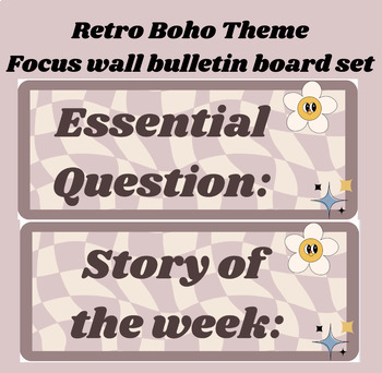 Preview of HMH Focus Wall Bulletin Board | Retro boho theme | Classroom deocr