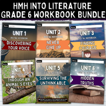 Preview of HMH Into Literature Digital Notebook Grade 6 ALL UNITS BUNDLE