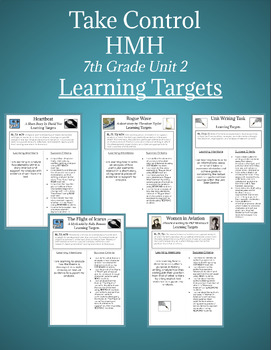 Preview of HMH Into Literature Gr 7 Unit 2 Learning Targets