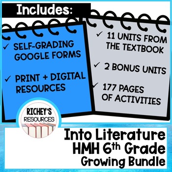 Preview of HMH Into Literature Grade 6 Growing Bundle Digital and Print