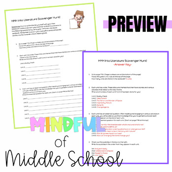 HMH Into Literature Textbook Scavenger Hunt by -Mindful of Middle School-