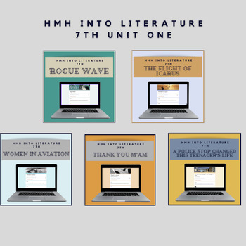 Preview of HMH Into Literature UNIT ONE: TAKING ACTION Google Form BUNDLE 