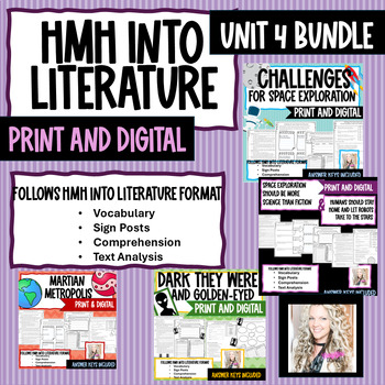 Preview of HMH Into Literature Unit 4 BUNDLE Print and Digital Terror and Wonder of Space